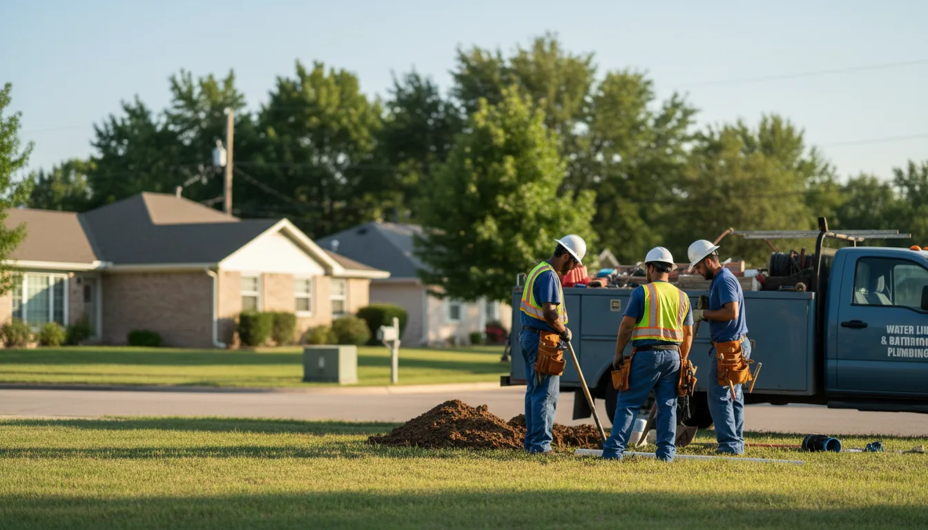 Residential water line and bathroom plumbing service in Americus, KS